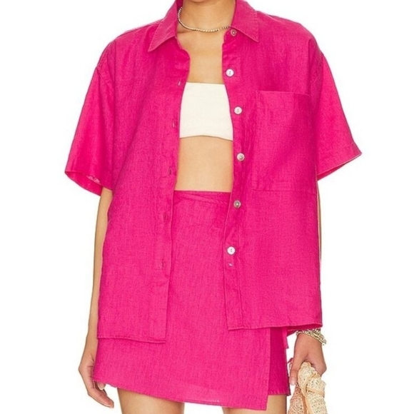 Rails Mackinley Linen Short Sleeve Button Up Shirt Size Medium. - Picture 1 of 13